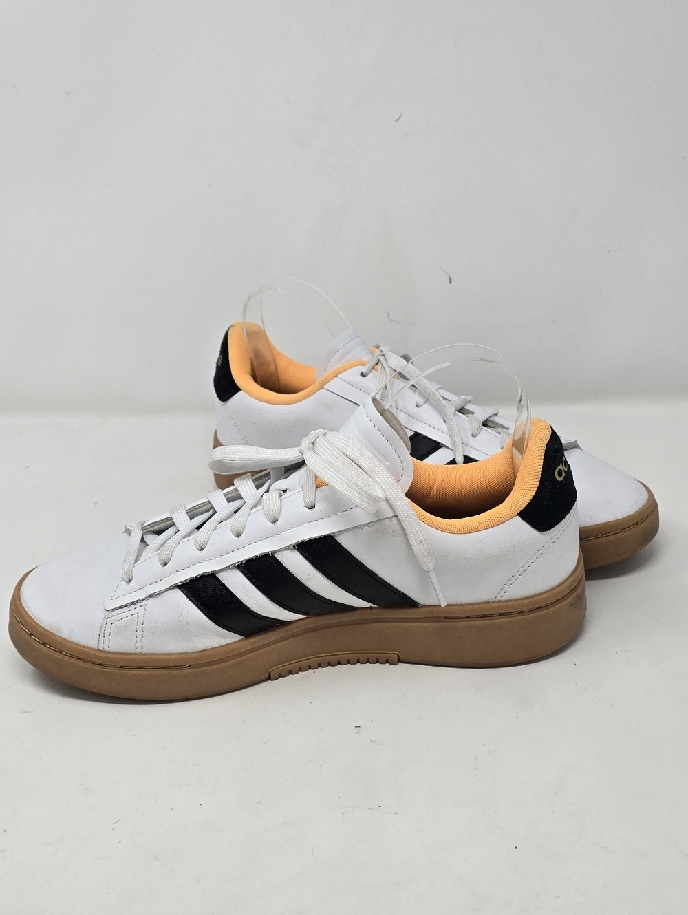 Adidas women 9.5 grand court alpha white flash orange sneakers grunge skaters - Picture 5 of 9